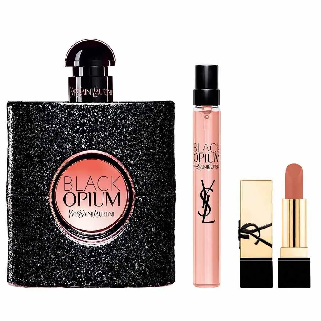 Yves Saint Laurent Ladies Black Opium 4pcs Edp Gift Set Fragrances 3614274285147