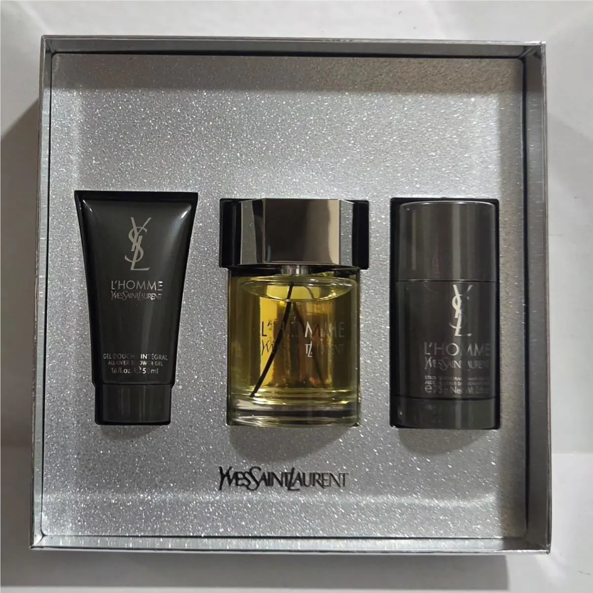 Yves Saint Laurent L`homme 3-Pc Set 3.3 Fl Oz Edt Spray Shower Gel Deodorant