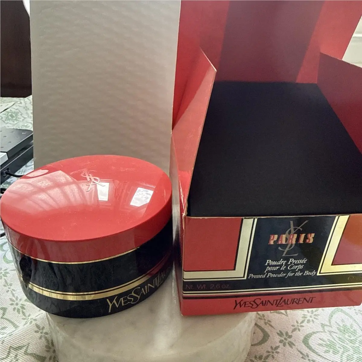 Vintage Paris  Ysl 2.6 Oz Pressed Powder Perfume by Yves Saint Laurent