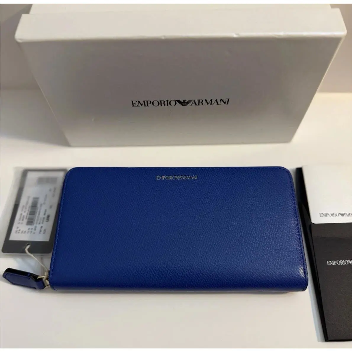 Emporio Armani Leather- Pebbled Large Zip - Around Leather Wallet