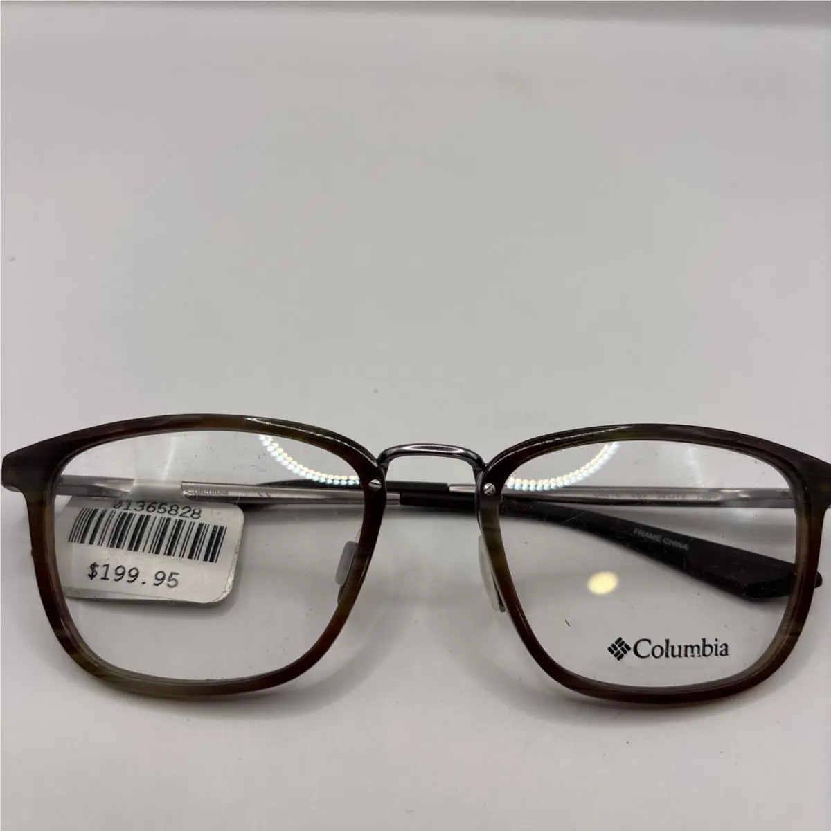 Columbia Eyeglasses Frames C8018 281 Brown Horn Silver Square Full Rim 52-19-140