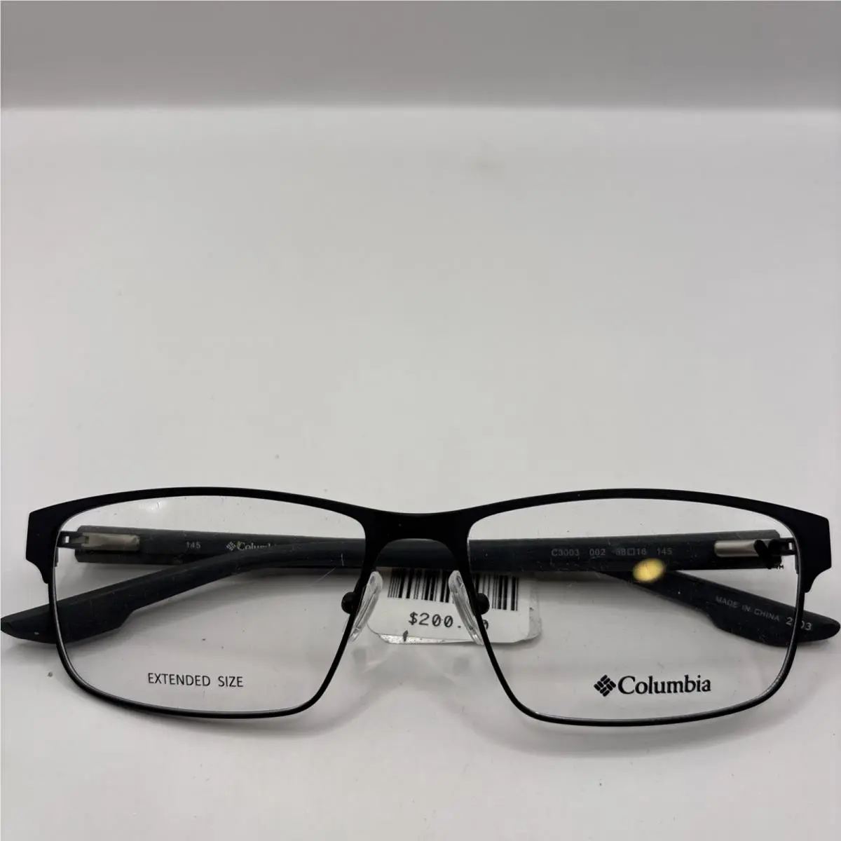 Columbia Eyeglasses Frames C3003 002 Black Gray Rectangle Full Rim 58-16-145