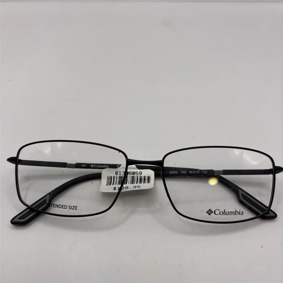 Columbia Eyeglasses Frames C3032 002 Black Gray Rectangle Wire Rim 60-18-150