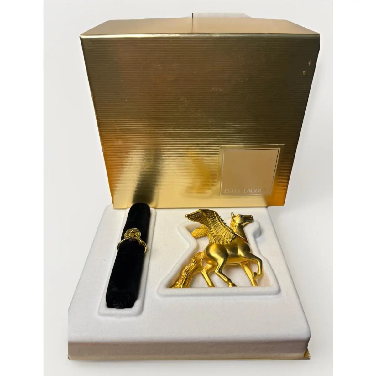 Estee Lauder Solid Perfume Compact Intuition Jeweled Pegasus ‘02 Collectible