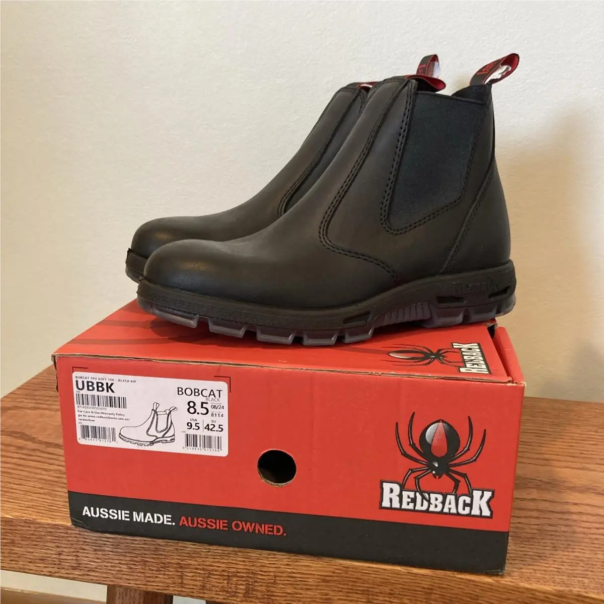 Redback Ubbk Soft Toe Men`s Boots Size US 9.5 UK 8.5 Slip On Black