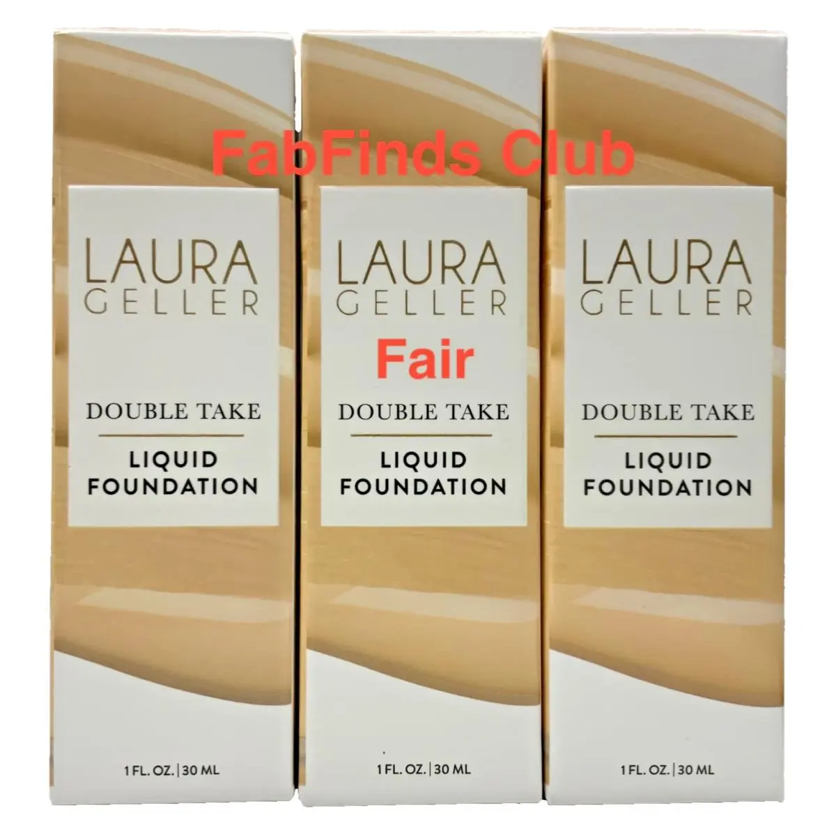 Lot of 3 Laura Geller Double Take Liquid Foundation in Fair