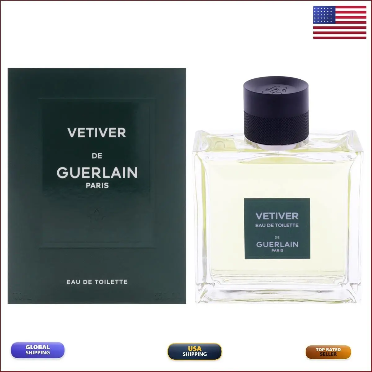 Vetiver De  For Men 3.3 oz Edt Spray by Guerlain