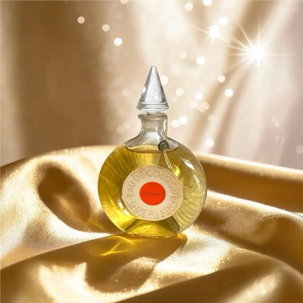 Vtg 1967 Guerlain Shalimar Eau De Cologne 3 oz Formula W/string Seal