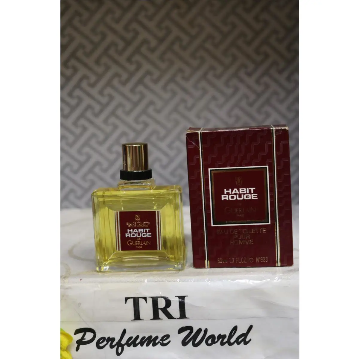 Habit Rouge de Guerlain Eau de Toilette Men Splash Dab-on 1.7 Fl. Oz. Vintage