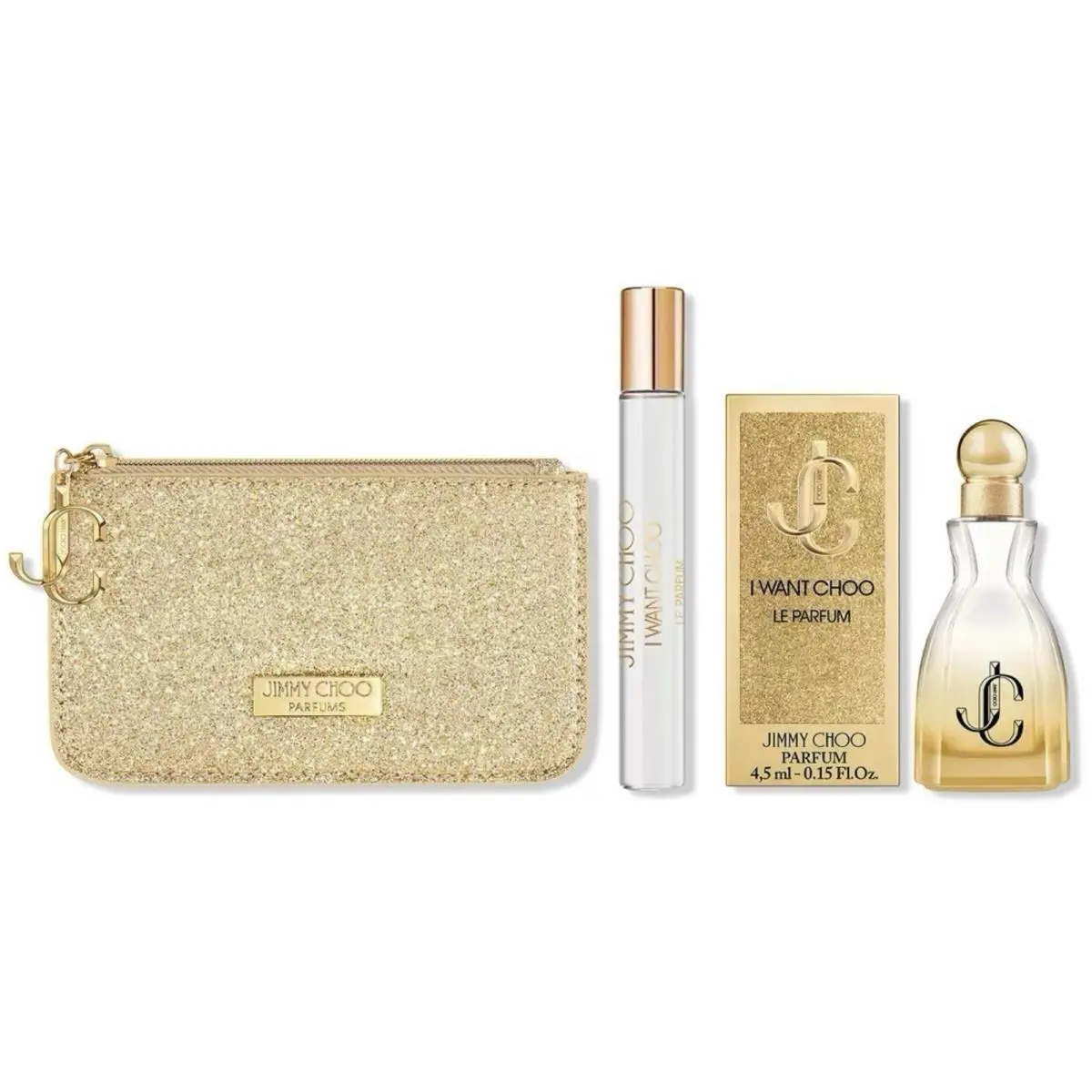 Jimmy Choo I Want Choo Le Parfum Gift Set w/ Jimmy Choo Gold Pouch - Gold