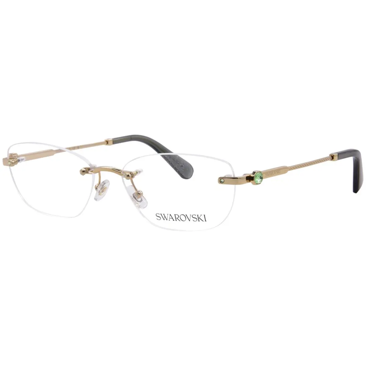 Swarovski SK1037 4017 Eyeglasses Women`s Gold Rimless Style Oval Shape 56mm