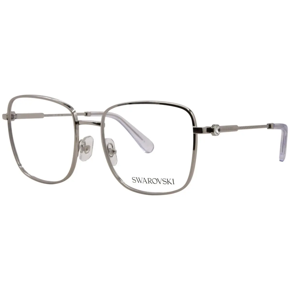 Swarovski SK1036 4001 Eyeglasses Frame Women`s Silver Full Rim Square Shape 55mm