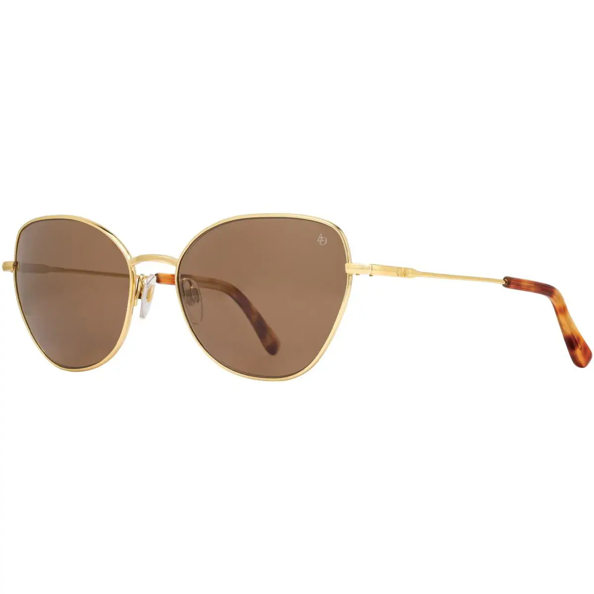 American Optical Whitney Polarized Women`s Cat-eye Sunglasses w/ Nylon Lens Usa - Gold-Tone/Brown (358STHABNN-P), Frame: Select Variation, Lens: Select Variation