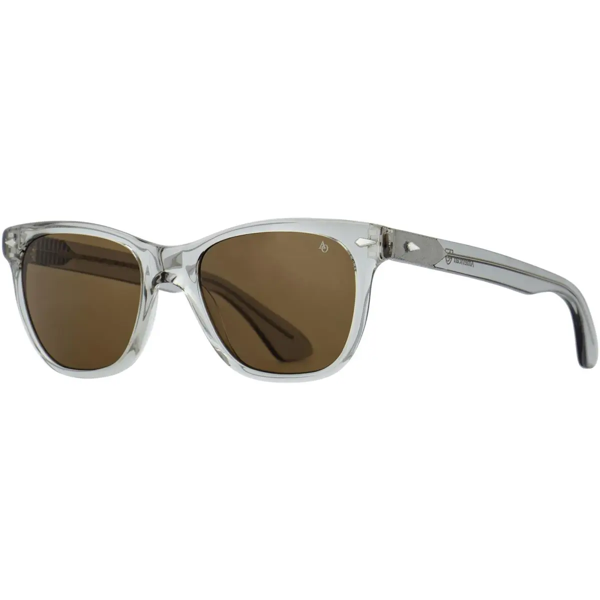 Saratoga Soft Square Sunglasses w/ Nylon Lens Gray Crystal/Brown (552ST-BNN) by American Optical