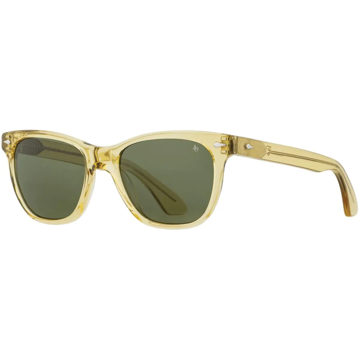 Saratoga Soft Square Sunglasses w/ Nylon Lens Yellow Crystal/Green (252ST-GNN) by American Optical