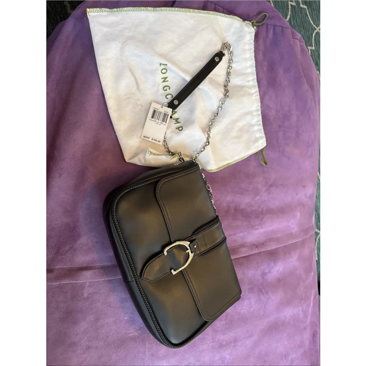 Longchamp Amazone Medium Leather Crossbody Bag Black Xbd/shl L1358030001