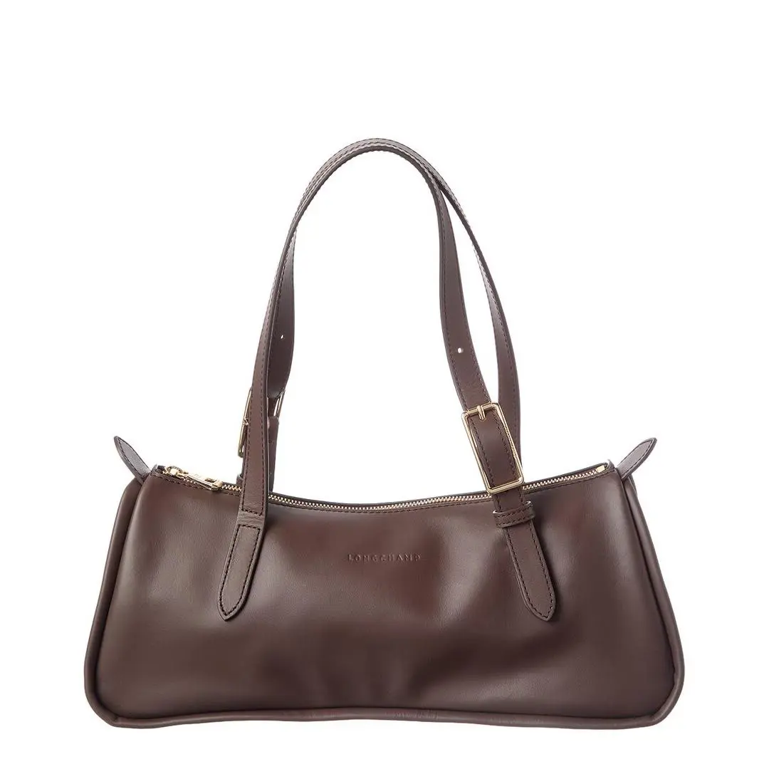 Longchamp Looong Leather Shoulder Bag Women`s Brown