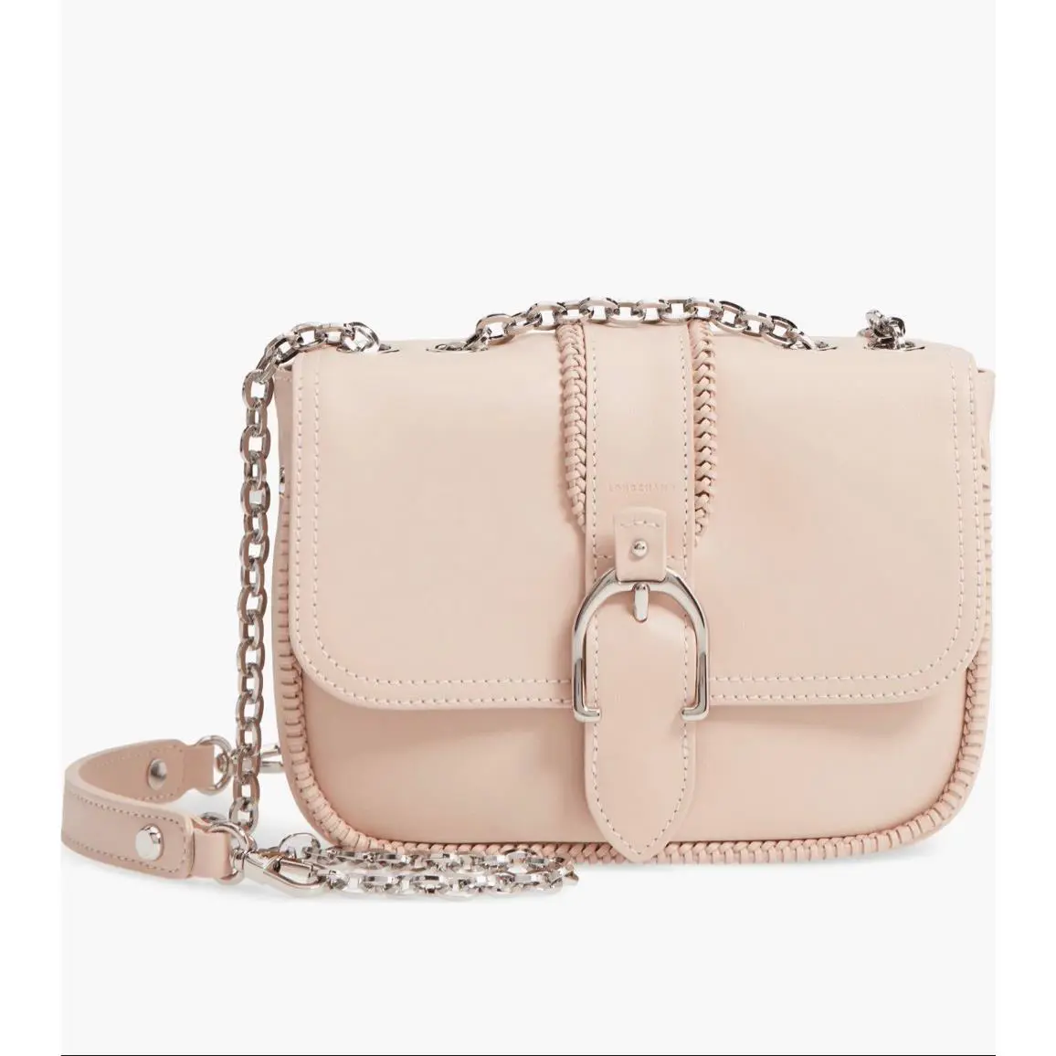 Longchamp Amazone Leather Crossbody Bag in a Powder Pink Color