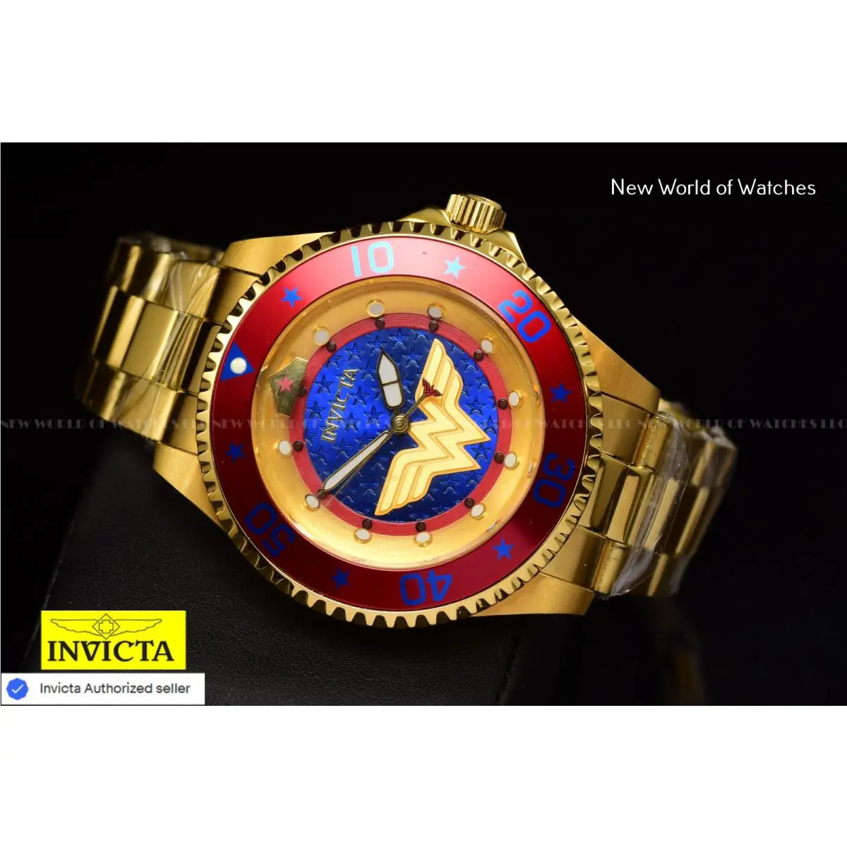 Invicta DC Comics Wonder Woman Ltd ED 0004/4000 SS Gold Automatic Watch