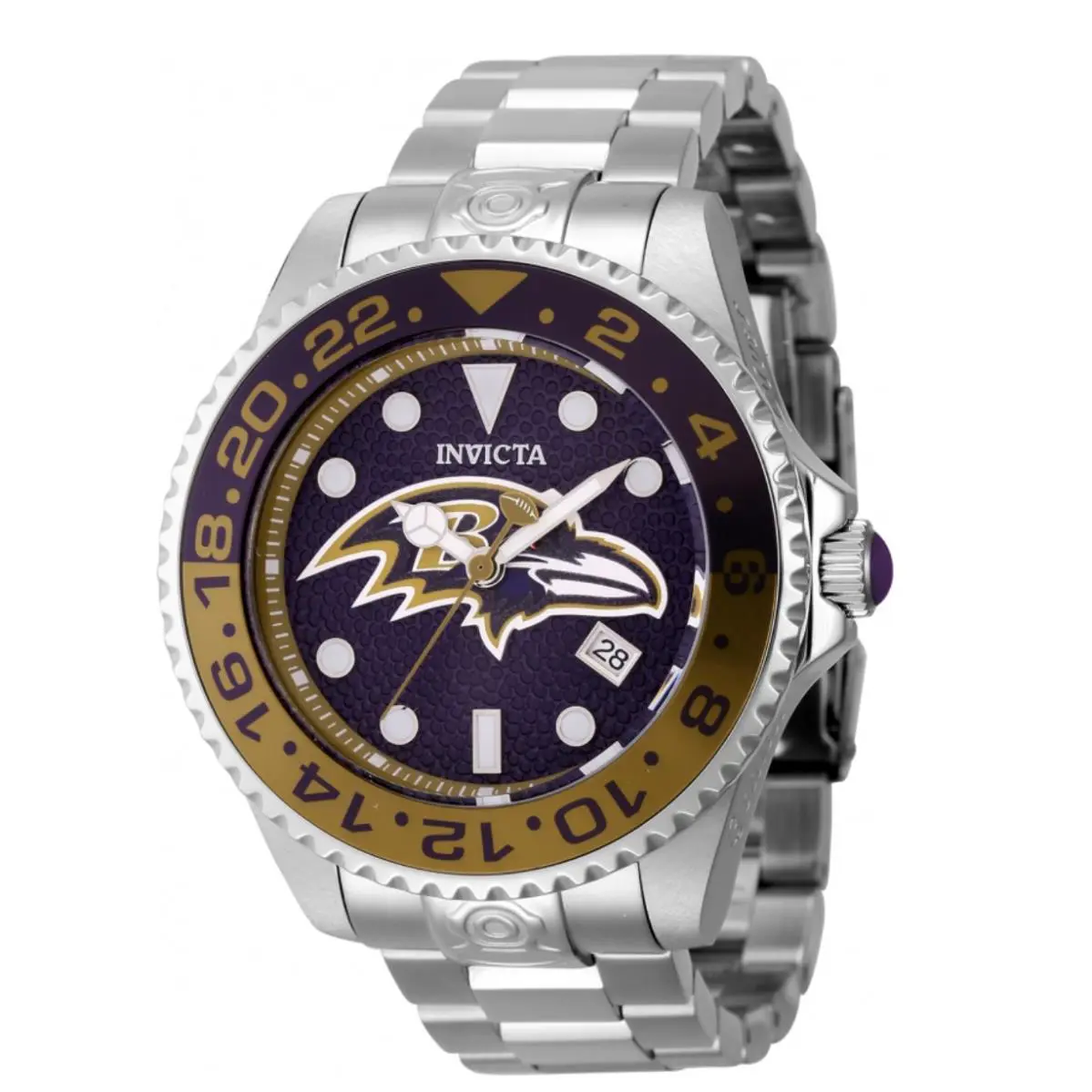 Invicta Nfl Baltimore Ravens Men`s 47mm Grand Diver Automatic Watch 45039