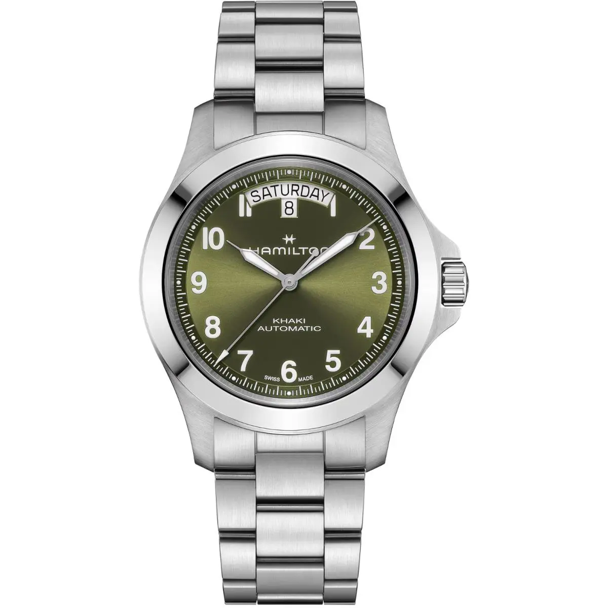 Hamilton Khaki King Automatic 40MM Green Dial Steel Bracelet H64475160