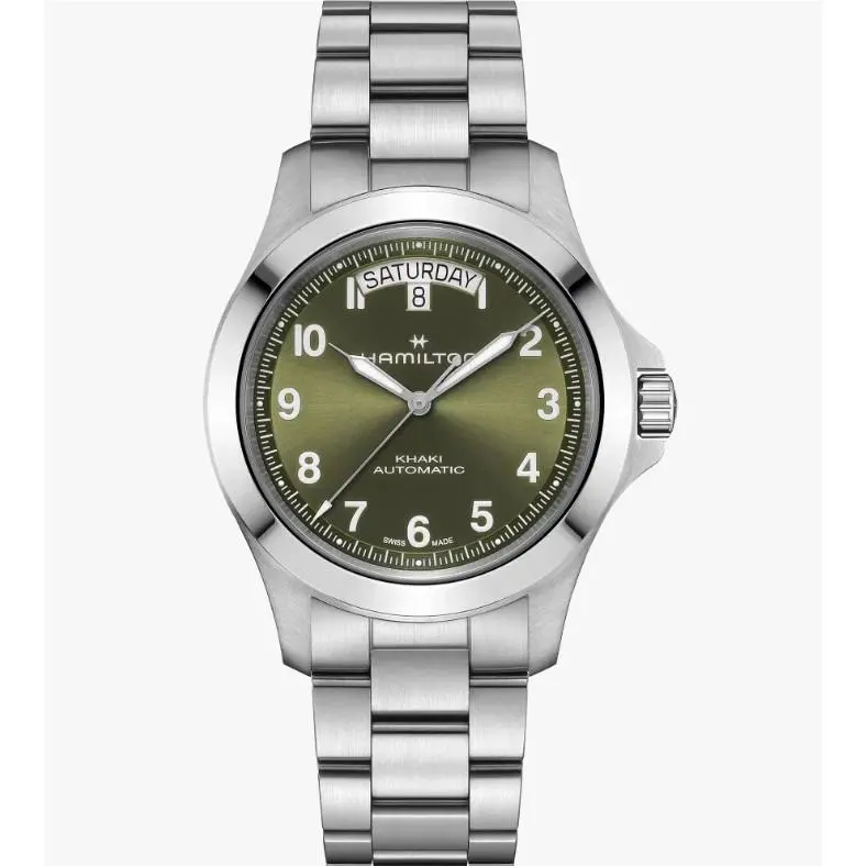Khaki Field King Day-date Green Dial Auto 40mm Men`s Watch H64475160 by Hamilton