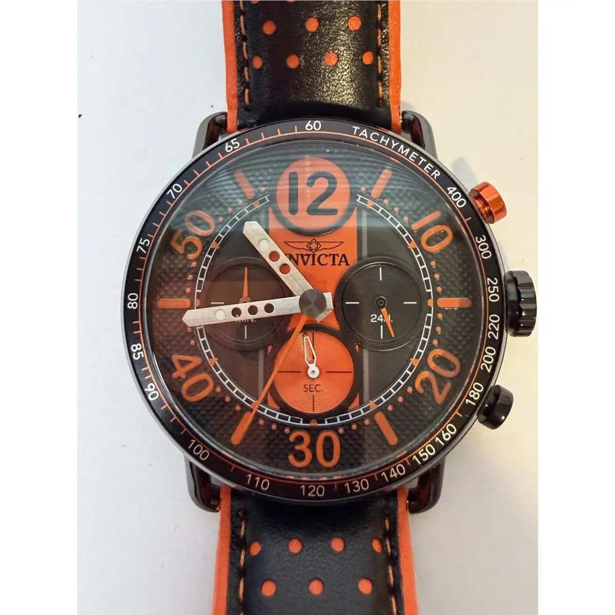 Invicta Racing Vector Chronograph Watch Mens 44mm Model 49369 Orange Black
