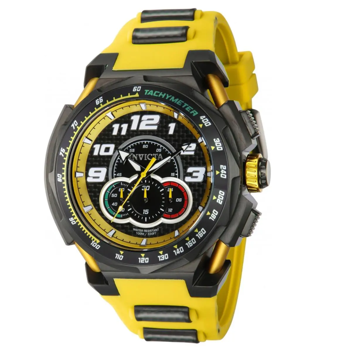 Invicta JM Correa S1 Rally Mens 51mm Carbon Fiber Yellow Chronograph Watch 43799