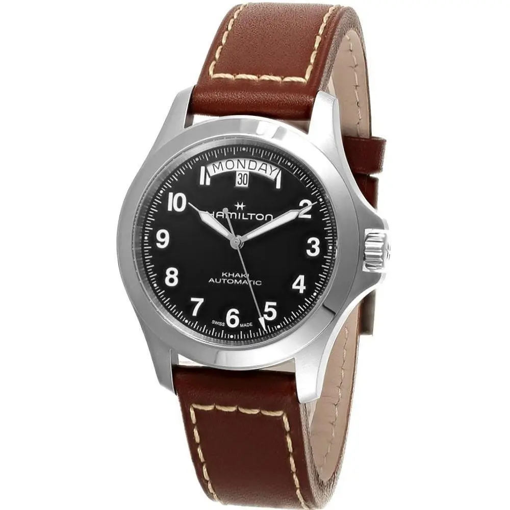 Hamilton Khaki Field King Day-date 40mm Black Dial Leather Men`s Watch H64475531