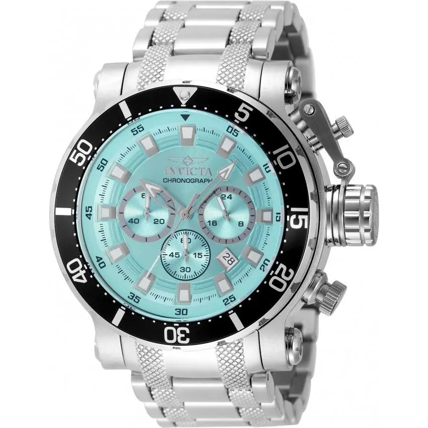 Invicta Coalition Forces Night Hawk Men`s 52mm Watch Silver Tone Blue 49091
