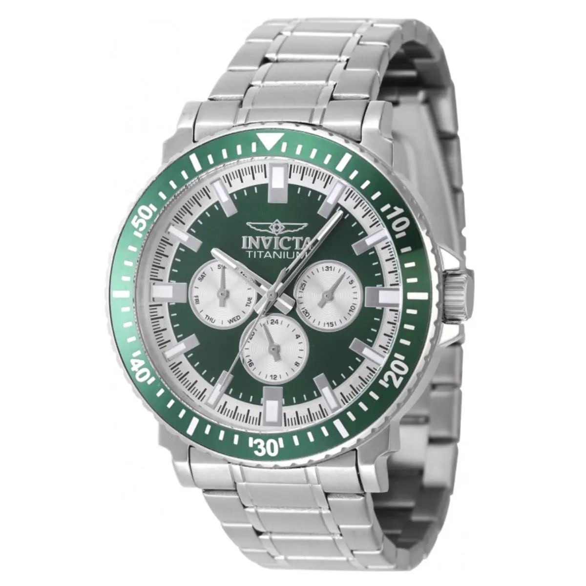 Invicta Ti-22 Titanium Men`s 44mm Green Dial Multifunction Date Watch 47514