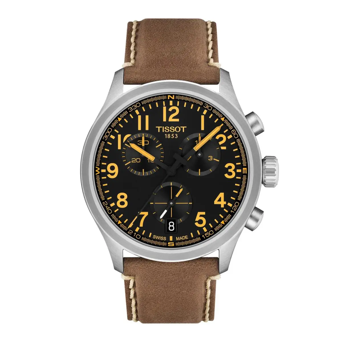 Tissot Chrono L Black Dial Leather Band Men`s Watch T1164171605201