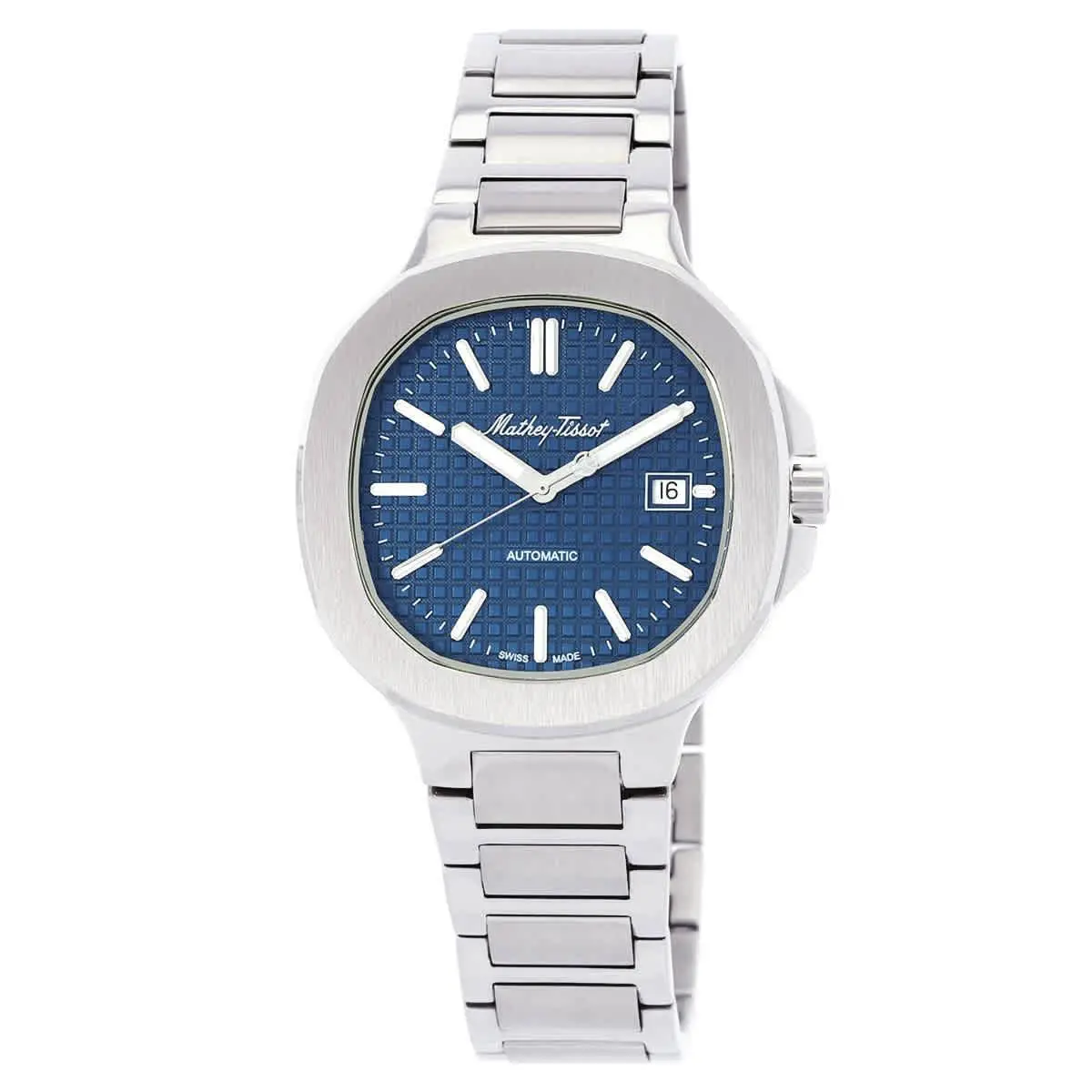 Mathey-tissot Evasion Automatic Blue Dial Men`s Watch H152ATABU - Dial: Blue, Band: Silver-tone, Bezel: Silver-tone