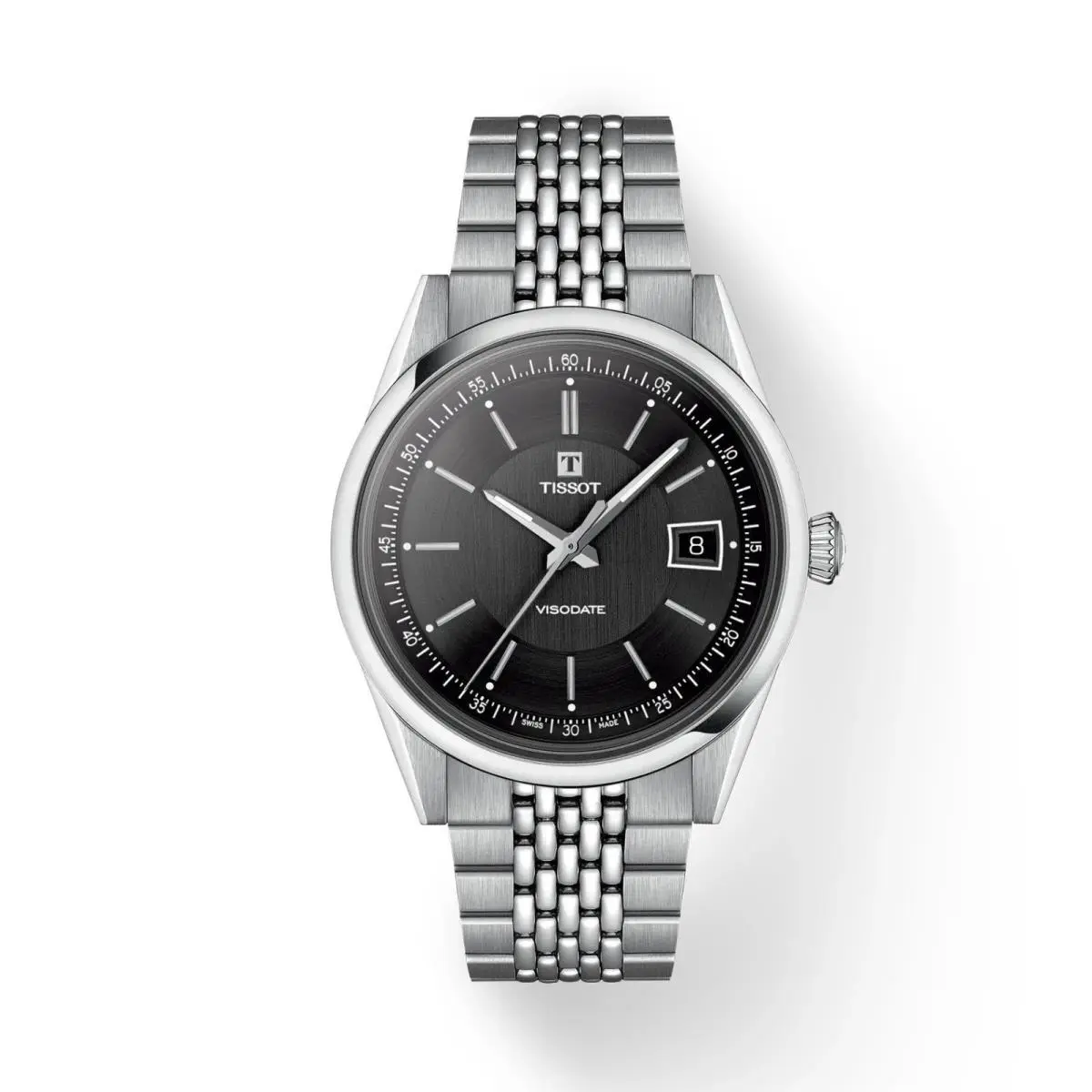 Tissot Visodate Powermatic 80 Black Dial Men`s Watch T1574071105100