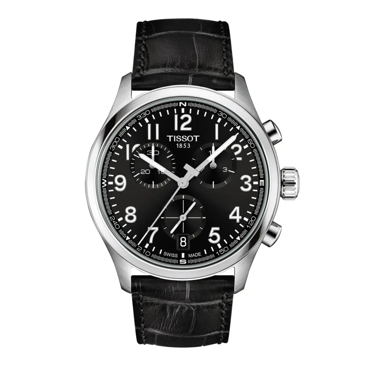 Tissot Chrono L Black Dial Leather Band Men`s Watch T1164171605200