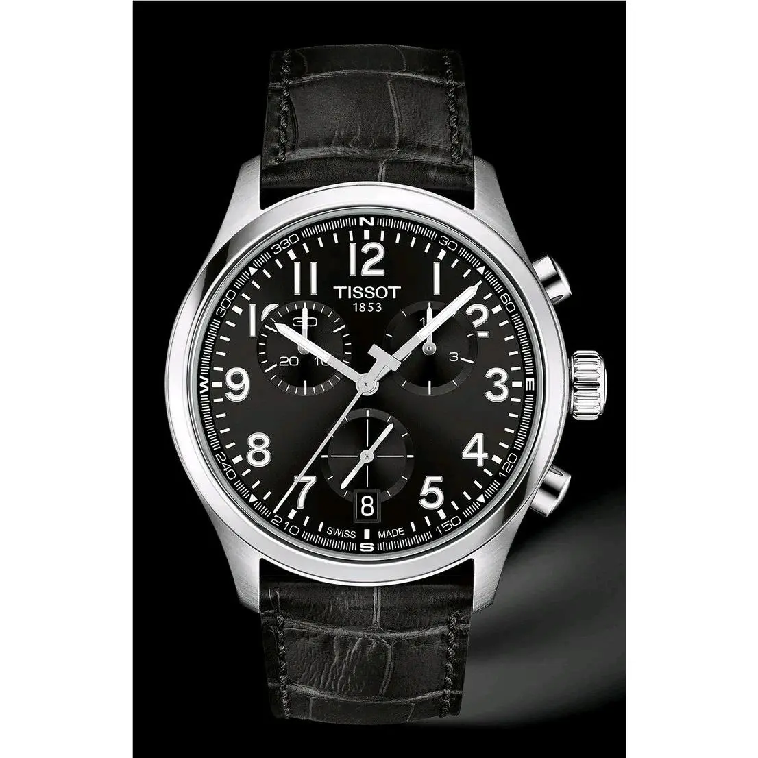 Tissot Chrono L Quartz Black Dial Men`s Watch T116.417.16.052.00 - Dial: Black, Band: Black, Bezel: Silver-tone
