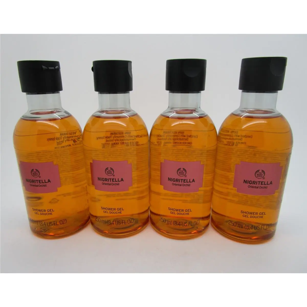 Lot of 4 The Body Shop Shower Gel Nigritella Oriental Orchid 8.4 Oz. ea Nla by THE BODY SHOP