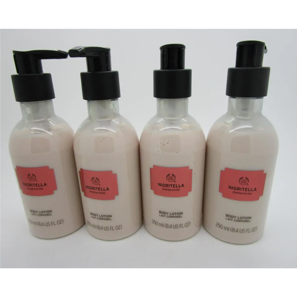 Lot of 4 The Body Shop Body Lotion Nigritella Oriental Orchid 8.4 Oz. ea Nla by THE BODY SHOP