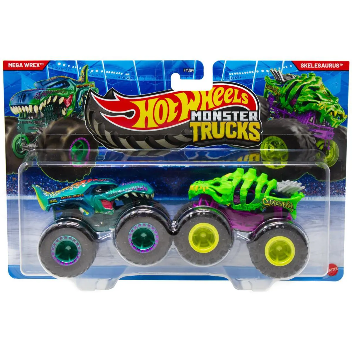 Monster Trucks Demolition Doubles Mega Wrex Skelesaurus Diecast Car 2-Pack