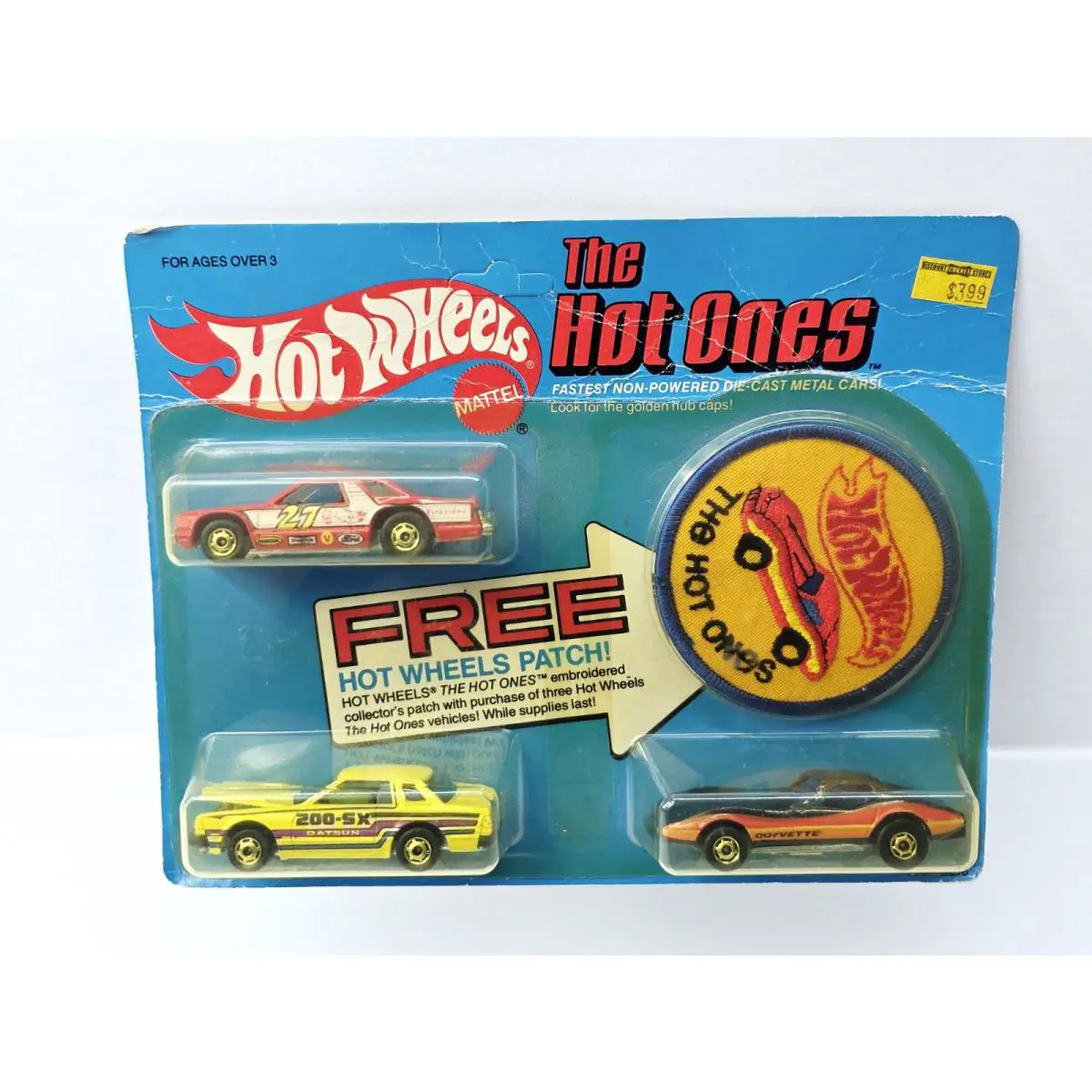 Hot Wheels Hot Ones 3 Car Set W/ Patch Datsun Corvette Very Nice TN165
