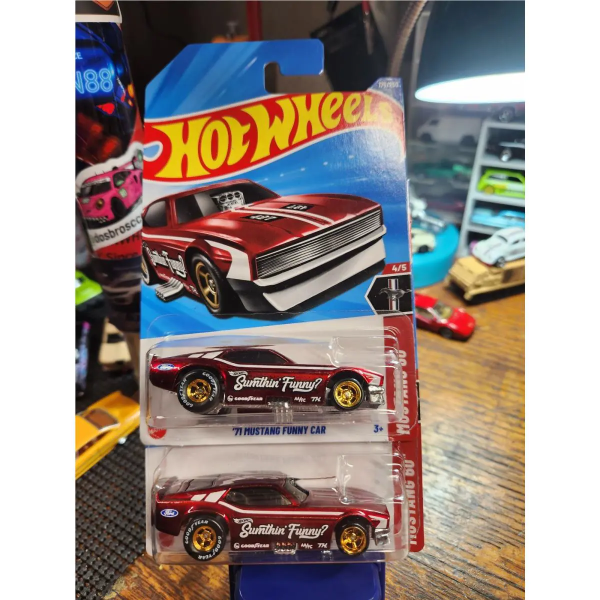 2025 Hot Wheels 2 Red Mustang `71 Funny Cars Diecast Model 1:64 2 Cars