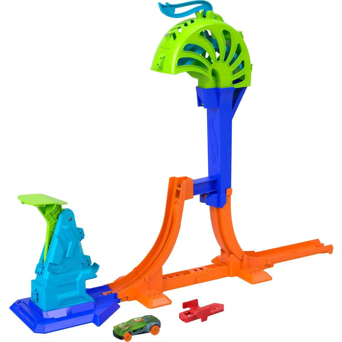 Hot Wheels Toy Car Track Set Stunt Tracks Power Launch Champion with 1.5-Foot