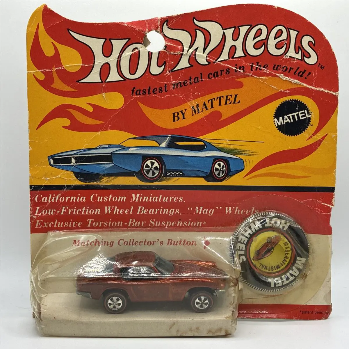 Hot Wheels Redline Maserati Mistral 1969 Orange - Made In Hong Kong Blister Pack