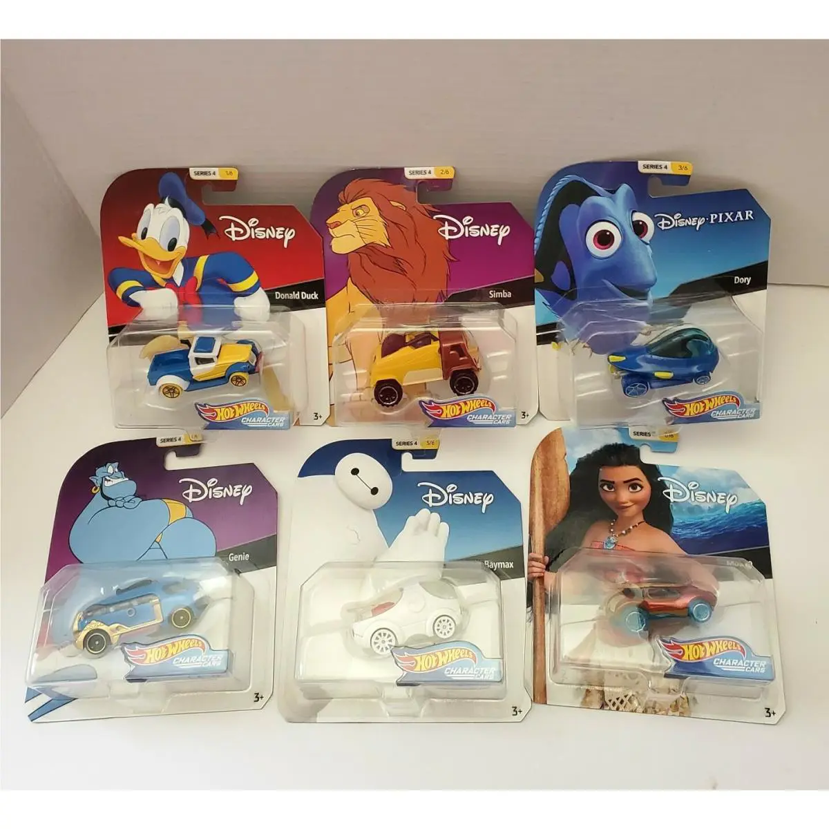 Hot Wheels Disney Character Cars Series 4 Full Set 6 All in Packaging