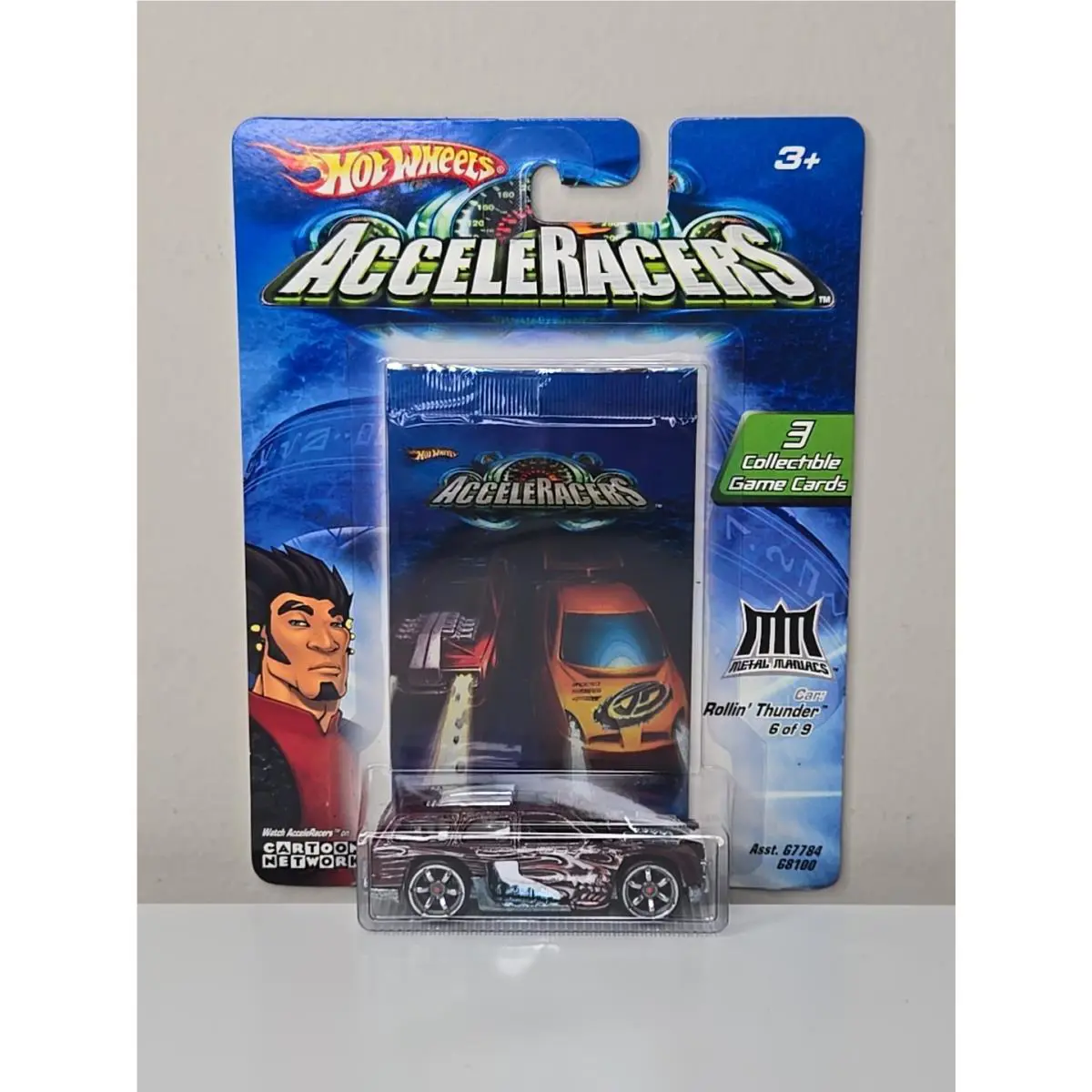 2005 Hot Wheels Acceleracers Rollin` Thunder Chrome Spokes CM6 Variant Rare AC29