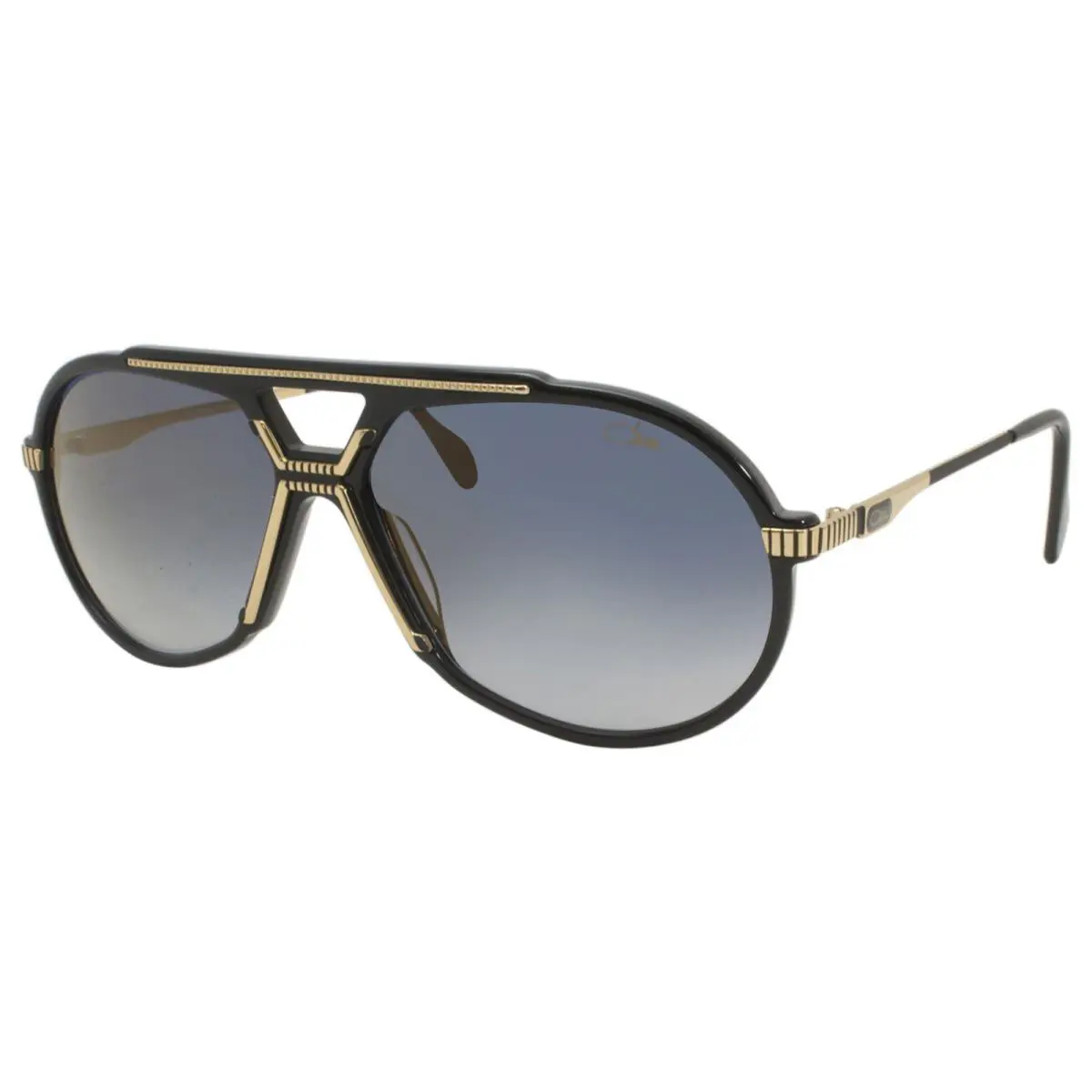 Cazal Legends 888 001 Sunglasses Men`s Black/gold/blue Gradient Pilot 62mm