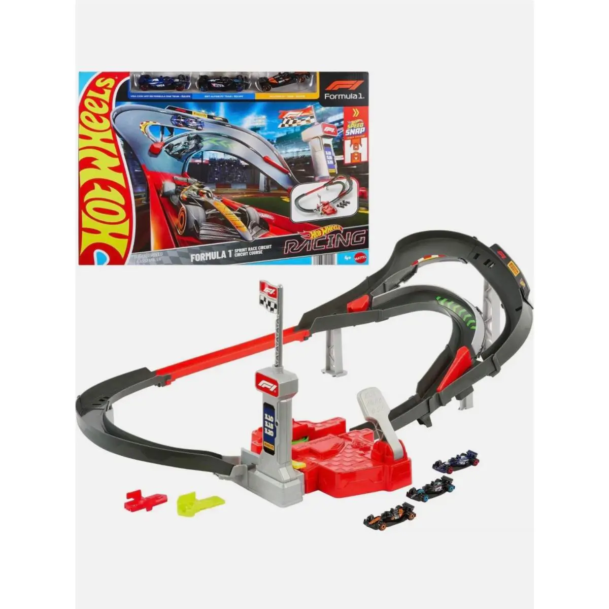 2025 Hot Wheels Formula 1 Sprint Race Circuit with 3 Exclusive Formula 1 Cars