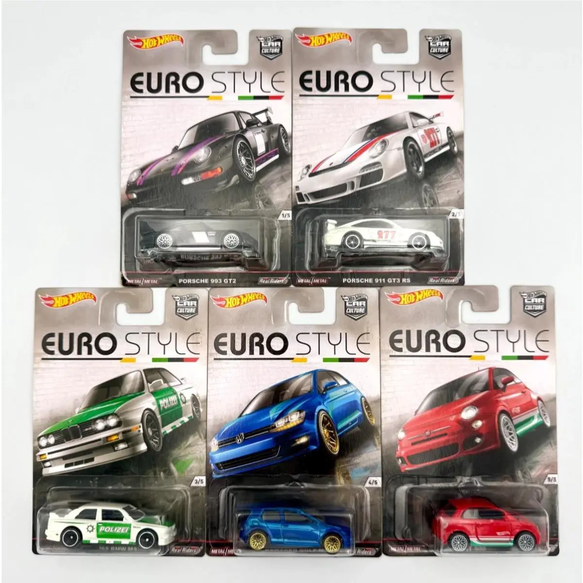 Hot Wheels 2016 Car Culture Euro Style Set of 5 - Real Riders