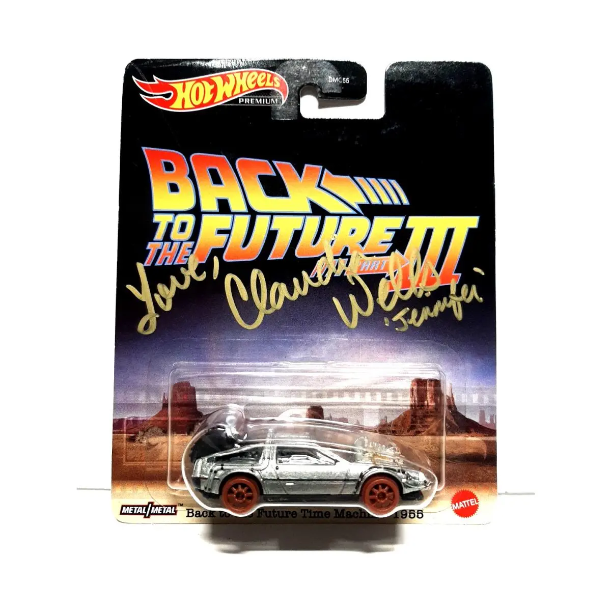 Claudia Wells Signed Hot Wheels 1955 Delorean Back to The Future Time Machine