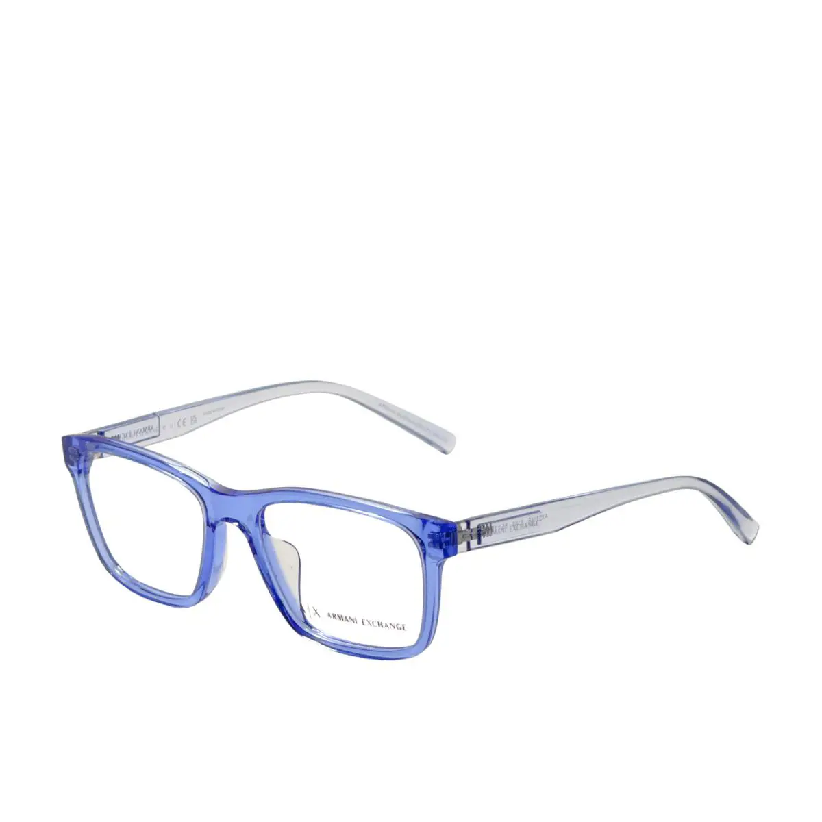 Men`s 55mm Shiny Transparent Blue Opticals AX3114F-8345-55 by Armani Exchange